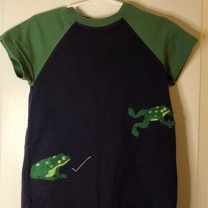 Janie and Jack navy frog romper, size 18-24m